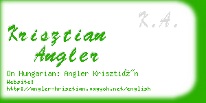 krisztian angler business card